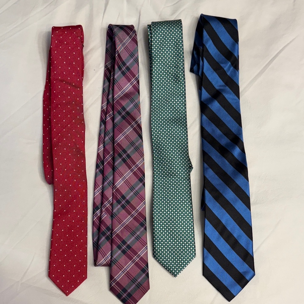 Elegant Men's Tie Set - Red, purple, Green, Blue